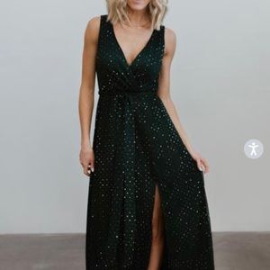 Helen Emerald Tank Sparkle Gown